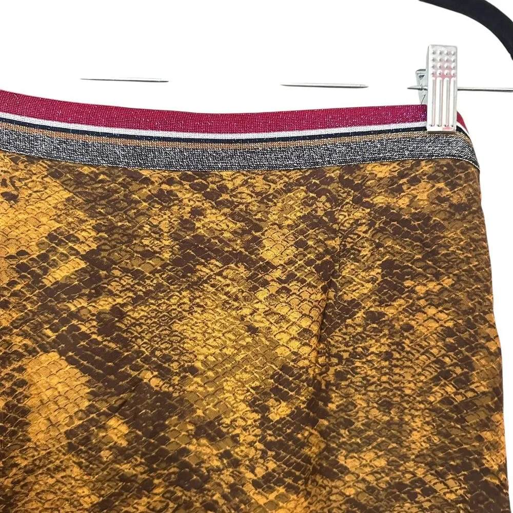 SAYLOR Snake Print Midi Skirt‎ Yellow Medium